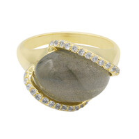Anello placcato in oro con Labradorite