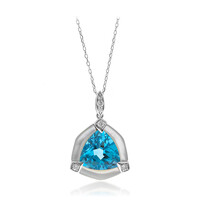 Collana in oro con Topazio Blu Svizzero