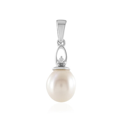 Ciondolo in argento con Perla d'Acqua Dolce Color Crema