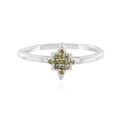 Anello in argento con Diamante Giallo SI1