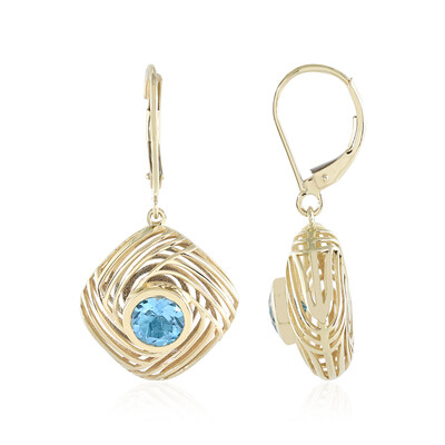 Orecchini in oro con Topazio Blu Svizzero (Ornaments by de Melo)