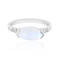 Anello in argento con Pietra di Luna Arcobaleno