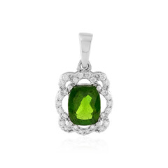 Ciondolo in argento con Diopside Russo