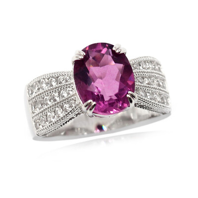 Anello in argento con Fluorite Rosa