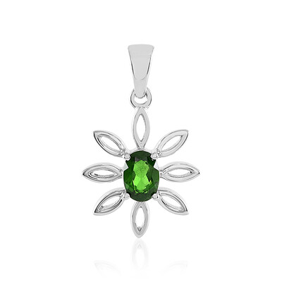 Ciondolo in argento con Diopside Russo