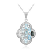 Collana in argento con Topazio Blu Londra