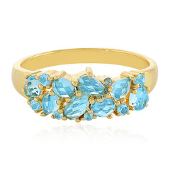 Anello in argento con Topazio Blu Svizzero
