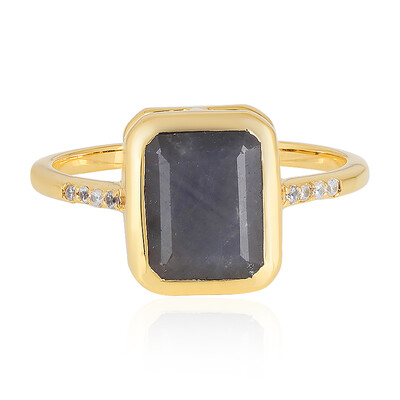 Anello in argento con Zaffiro Color Antracite