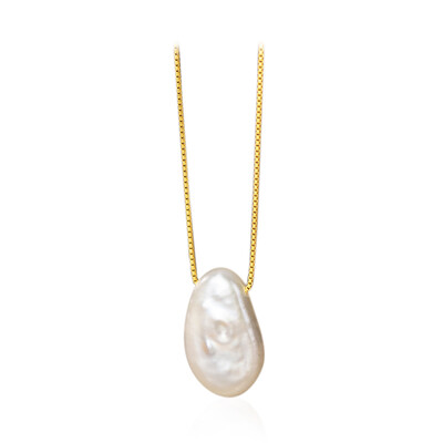 Collana in argento con Perla d'Acqua Dolce Bianca (Joias do Paraíso)
