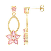 Orecchini in oro con Zaffiro Padparadscha (non riscaldato) (AMAYANI)