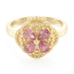 Anello in oro con Zaffiro Padparadscha (non riscaldato) (AMAYANI)