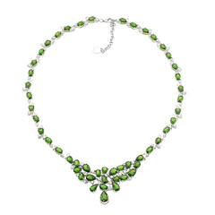 Collana in oro con Diopside Russo
