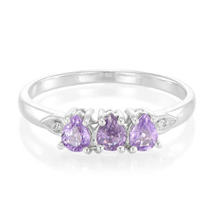 Anello in argento con Zaffiro Ceylon Porpora (non riscaldato)