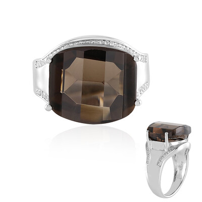 Anello in argento con Quarzo Fumè