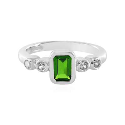 Anello in argento con Diopside Russo