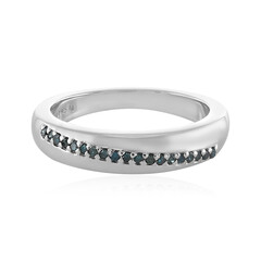 Anello in argento con Diamante Blu I3