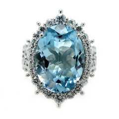 Anello in argento con Topazio Blu Cielo (Dallas Prince Designs)