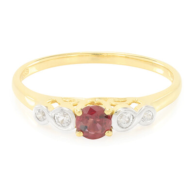 Anello placcato in oro con Rubino Malawi