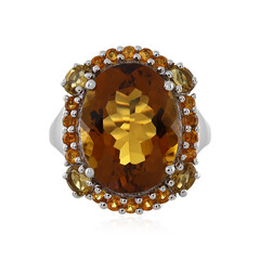 Anello in argento con Quarzo Cognac