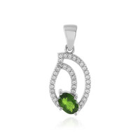 Ciondolo in argento con Diopside Russo