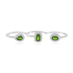 Anello in argento con Diopside Russo (de Melo)