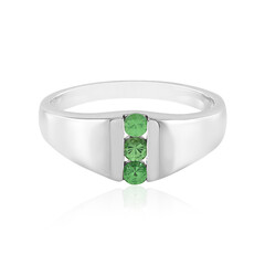 Anello in argento con Tsavorite della Tanzania