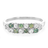 Anello in argento con Alessandrite Brasiliana e Zaffiro Bianco