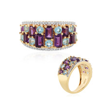 Anello in argento con Ametista Zambiana