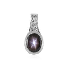 Ciondolo in argento con Zaffiro Stellato Nero