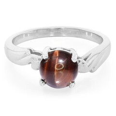 Anello in argento con Occhio di Tigre Rosso