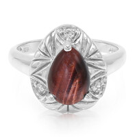 Anello in argento con Occhio di Tigre Rosso