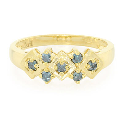 Anello da uomo placcato in oro con Diamante Fancy