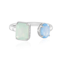 Anello in argento con Calcedonio Acqua