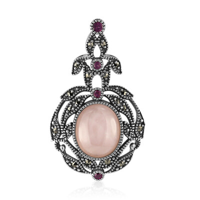Ciondolo in argento con Quarzo Rosa (Annette classic)