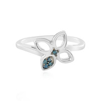 Anello in argento con Diamante Blu SI1