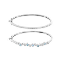 Bracciale in argento con Topazio Blu Svizzero