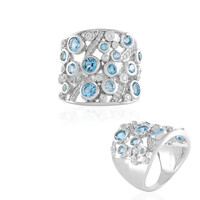 Anello in argento con Topazio Blu Svizzero (de Melo)