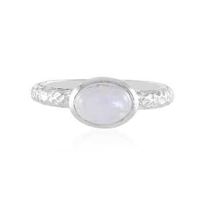 Anello in argento con Pietra di Luna Arcobaleno