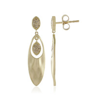 Orecchini in oro con Diamante Champagne SI2
