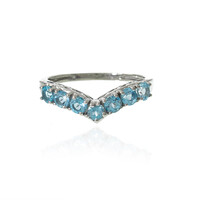 Anello in argento con Topazio Blu Svizzero