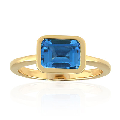 Anello in oro con Topazio Blu Svizzero (Adela Gold)