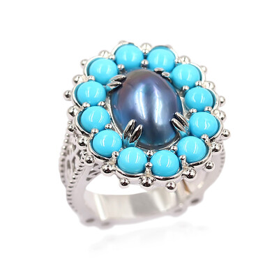 Anello in argento con Perla Mabe (Dallas Prince Designs)