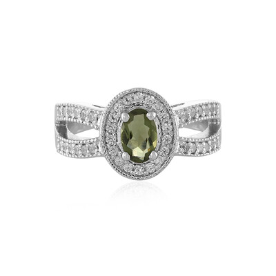 Anello in argento con Moldavite
