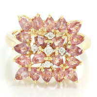 Anello in oro con Zaffiro Padparadscha (non riscaldato) (AMAYANI)