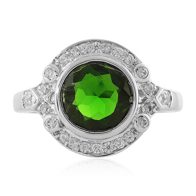 Anello in argento con Diopside Russo