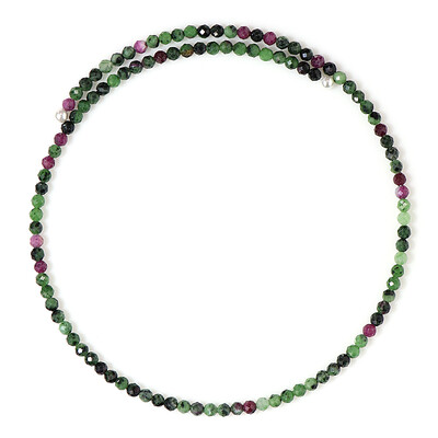 Collana rigida in acciaio con Rubino Zoisite (Riya)