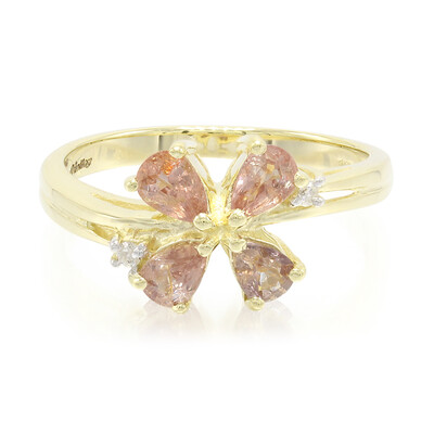 Anello in oro con Zaffiro Padparadscha (non riscaldato)