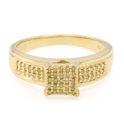 Anello placcato in oro con Diamante Fancy