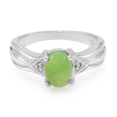Anello in argento con Crisoprasio Imperiale