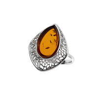 Anello in argento con Ambra Baltica